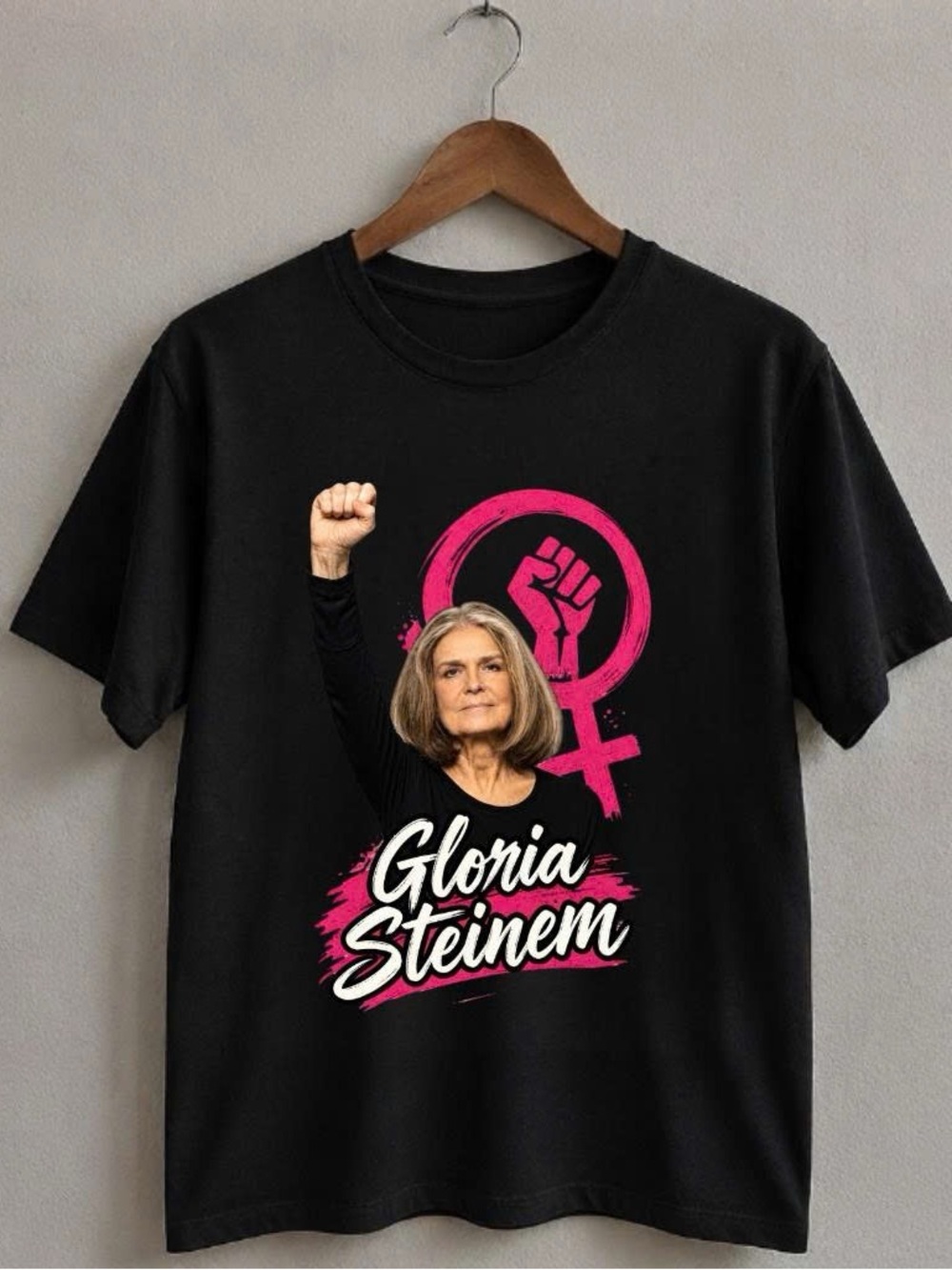 Gloria Steinem Black Graphic Tee - Women's Top